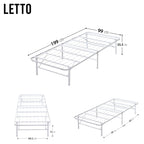 LETTO – Cama dobrável com estrutura metálica, compacta, fácil de montar
