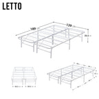 LETTO – Cama dobrável com estrutura metálica, compacta, fácil de montar