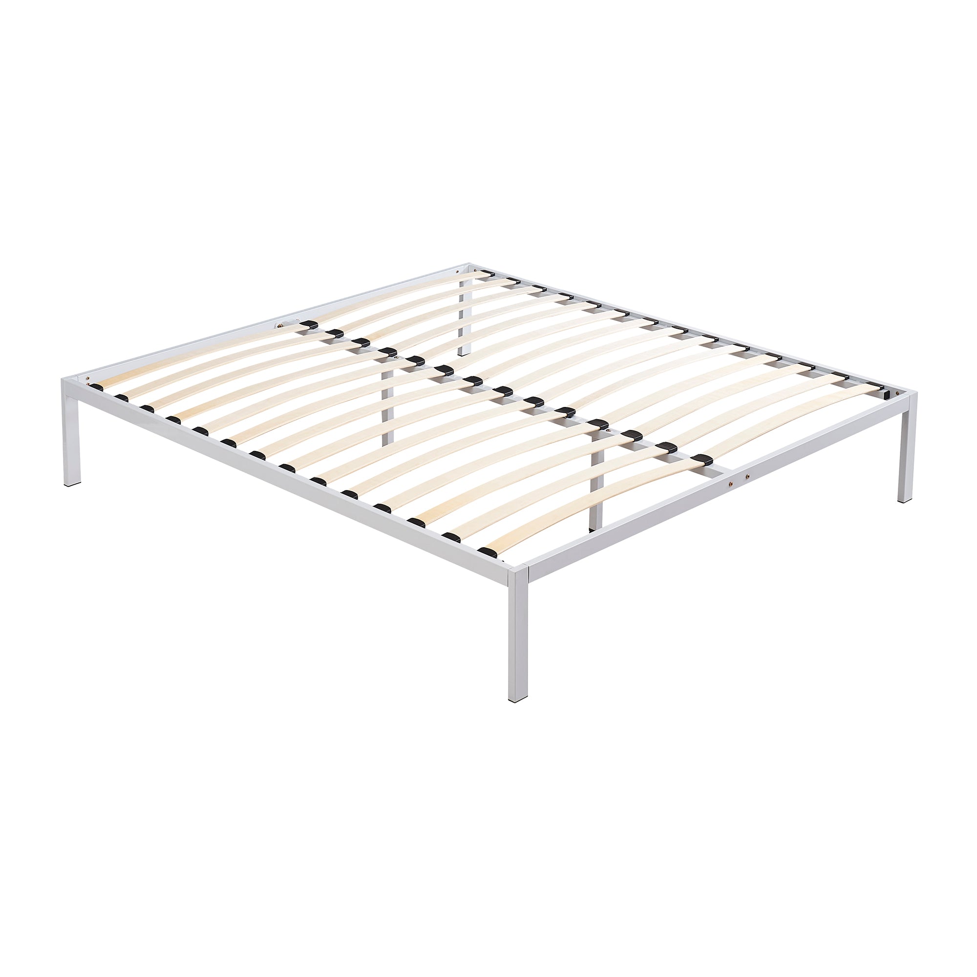iBase – Cama com estrutura metálica e arrumação 30 cm em preto e branco