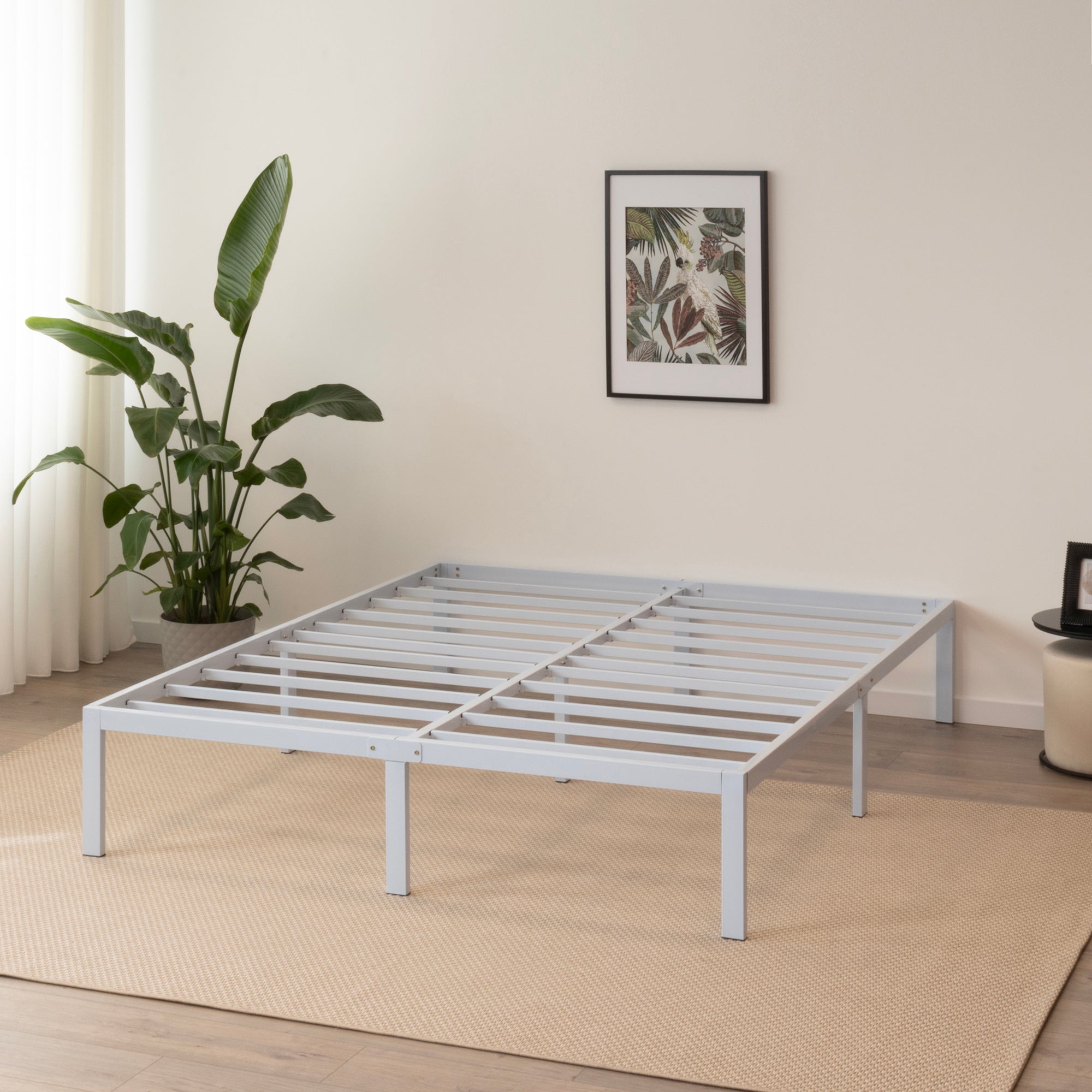 SAPPHO – Cama plataforma metálica com arrumação 31 cm - Preto ou Branco