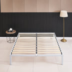 iBase – Cama com estrutura metálica e arrumação 30 cm em preto e branco