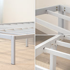 SAPPHO – Cama plataforma metálica com arrumação 31 cm - Preto ou Branco