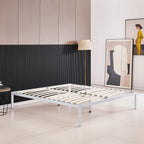 iBase – Cama com estrutura metálica e arrumação 30 cm em preto e branco