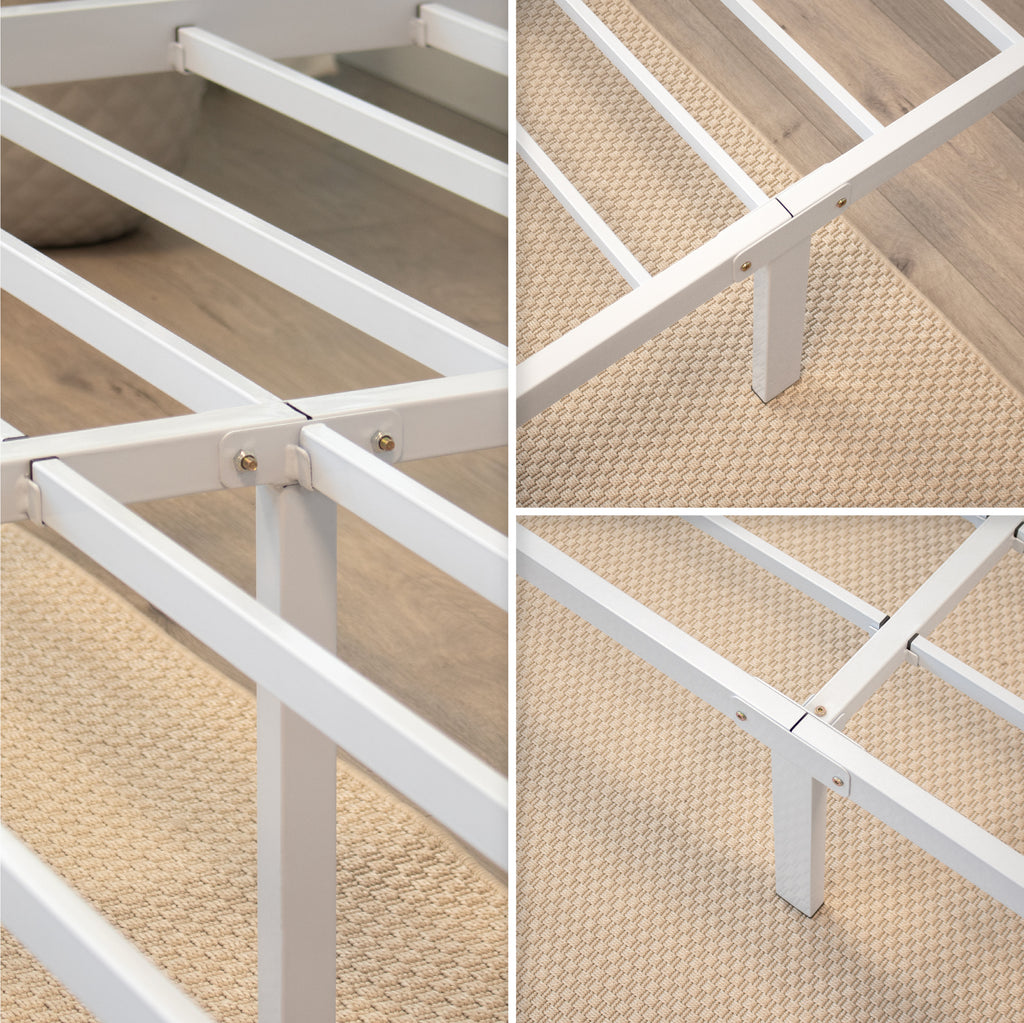 SAPPHO – Cama plataforma metálica com arrumação 31 cm - Preto ou Branco