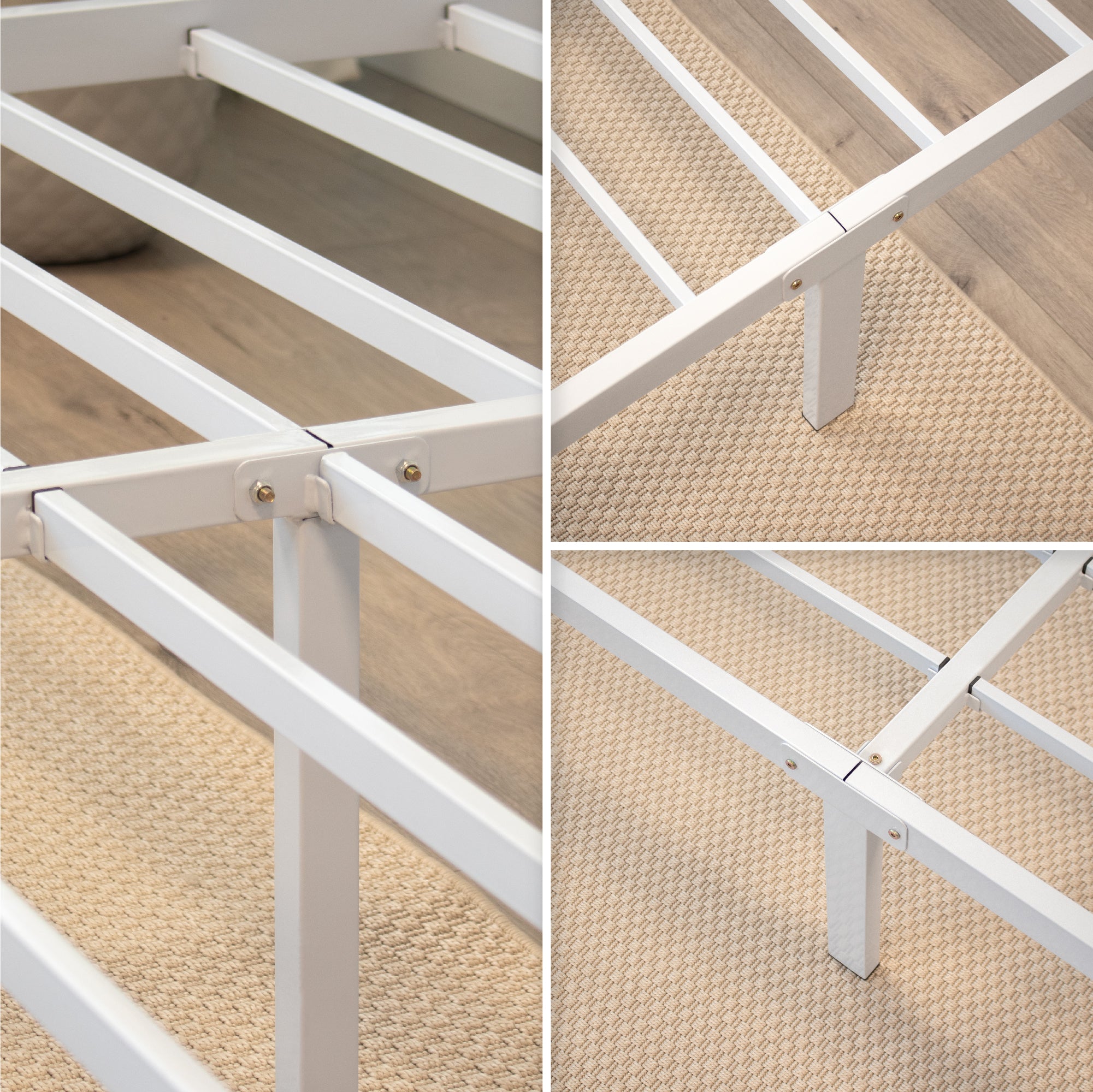 SAPPHO – Cama plataforma metálica com arrumação 31 cm - Preto ou Branco