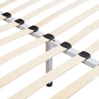 iBase – Cama com estrutura metálica e arrumação 30 cm em preto e branco