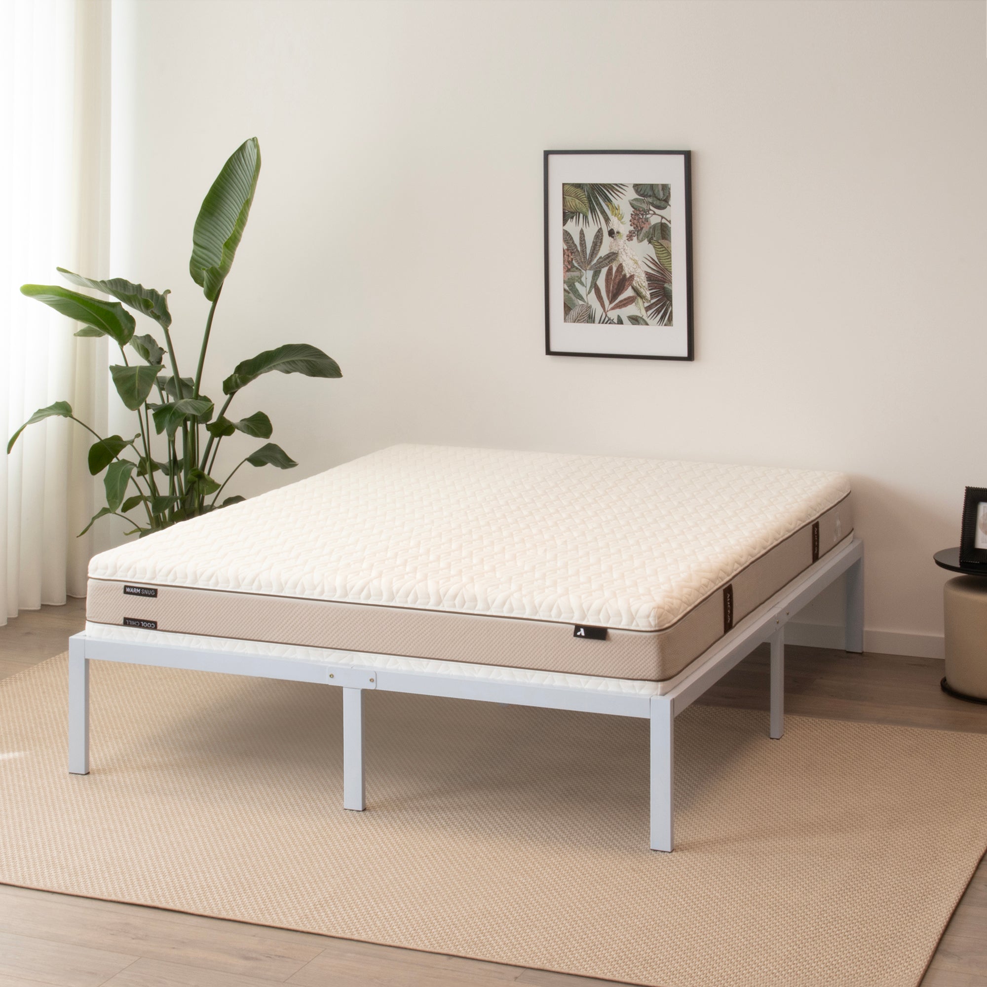 SAPPHO – Cama plataforma metálica com arrumação 31 cm - Preto ou Branco