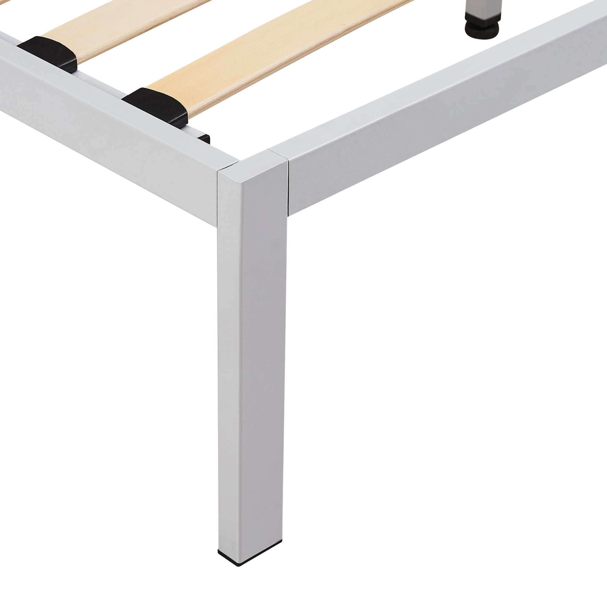 iBase – Cama com estrutura metálica e arrumação 30 cm em preto e branco