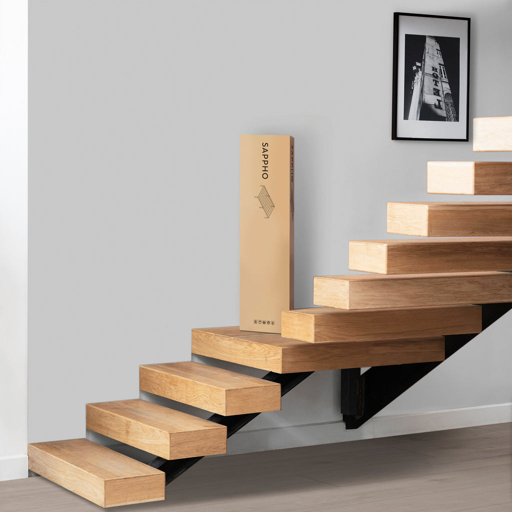 SAPPHO – Cama plataforma metálica com arrumação 31 cm - Preto ou Branco