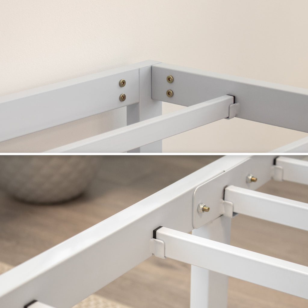 SAPPHO – Cama plataforma metálica com arrumação 31 cm - Preto ou Branco