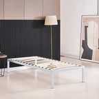 iBase – Cama com estrutura metálica e arrumação 30 cm em preto e branco