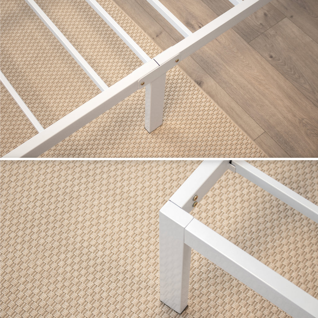 SAPPHO – Cama plataforma metálica com arrumação 31 cm - Preto ou Branco