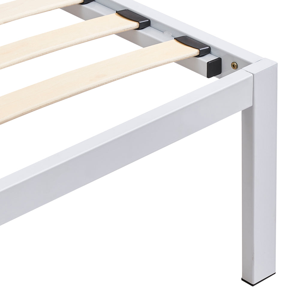 iBase – Cama com estrutura metálica e arrumação 30 cm em preto e branco