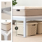 SAPPHO – Cama plataforma metálica com arrumação 31 cm - Preto ou Branco