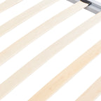 iBase – Cama com estrutura metálica e arrumação 30 cm em preto e branco